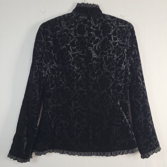 Noviello-Bloom floral velvet ruffle trim skirt set size 6 whimsigoth career USA - Picture 10 of 16